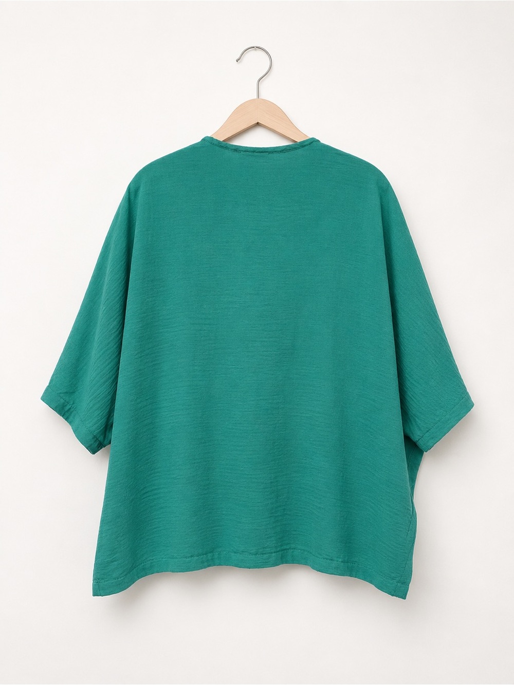 Perry Fashion Oversized Teal Tunic Top Dolman Sleeve Blouse Lagenlook L/XL - Picture 3 of 4